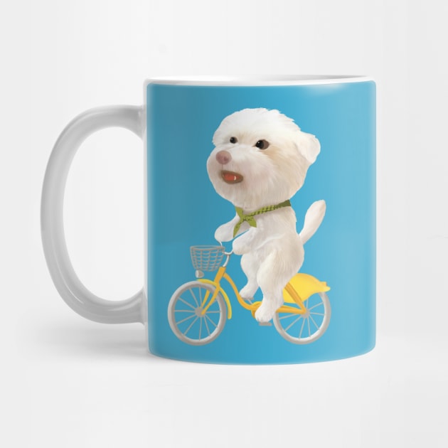 Dog riding a bike by zkozkohi